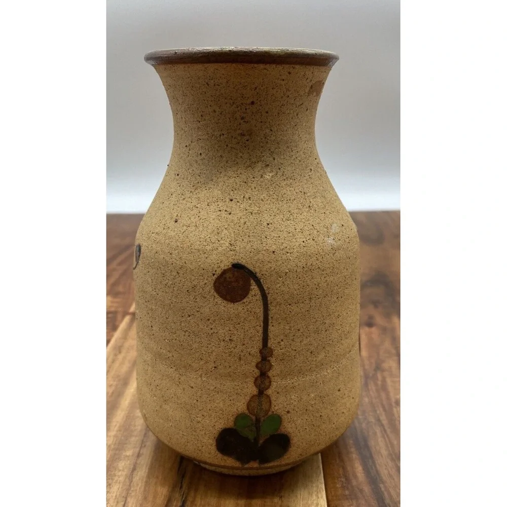 Ken Edwards Tonala Bud Vase Mexico Pottery Acapulco El Palomar Bird Floral 6in